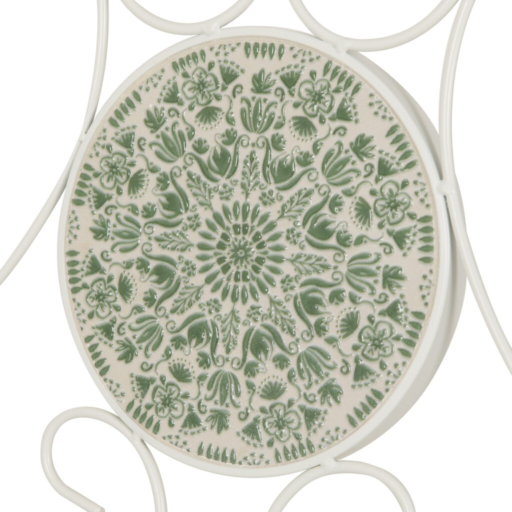Ferne Patio Dining Set - White/Green Leaf