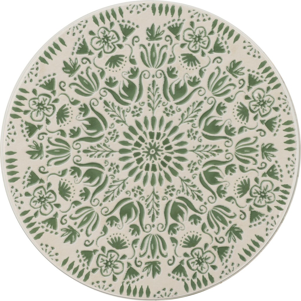Ferne Patio Dining Set - White/Green Leaf