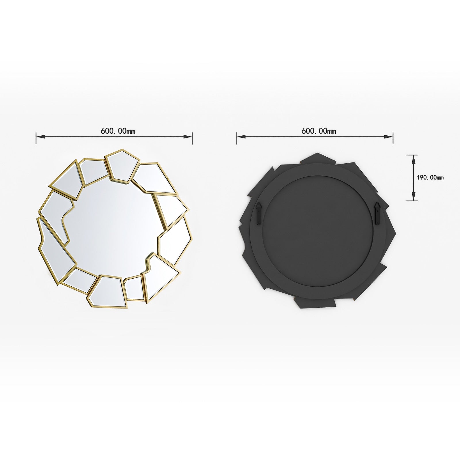 GD002 Gold Geometric Wall Mirror