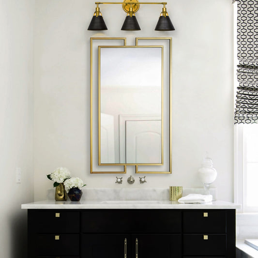 GD007 Rectangular Gold Geometric Mirror – Wall Mirror