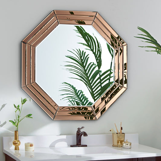GD012 Rose Gold Octagonal Mirror