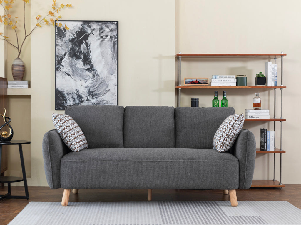 Georgia 3 Seater Fixed Sofa- Dark Grey