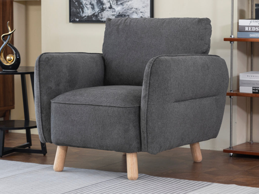 Georgia 3+1+1 Sofa Suite Fixed- Dark Grey