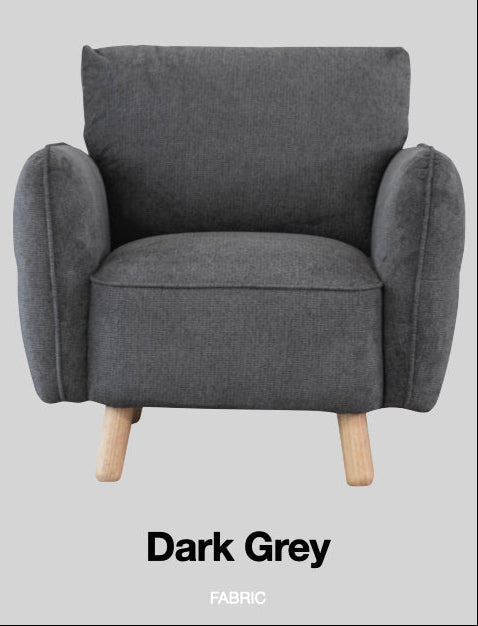 Georgia 3+1+1 Sofa Suite Fixed- Dark Grey