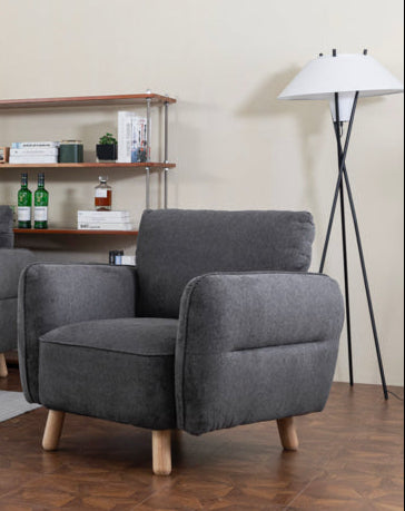 Georgia Fixed Armchair - Dark Grey