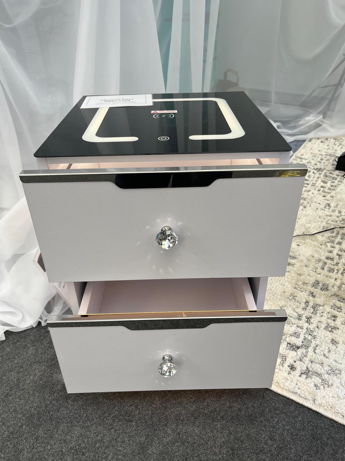Luxe Nightstand With Wireless Charging and Led Lights