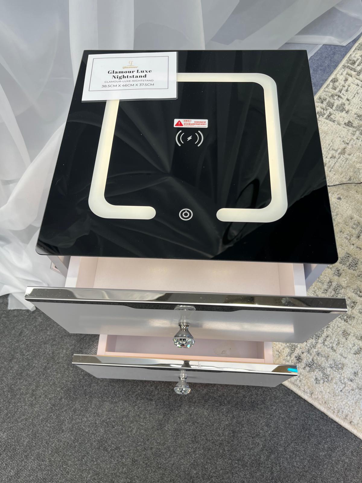 Luxe Nightstand With Wireless Charging and Led Lights