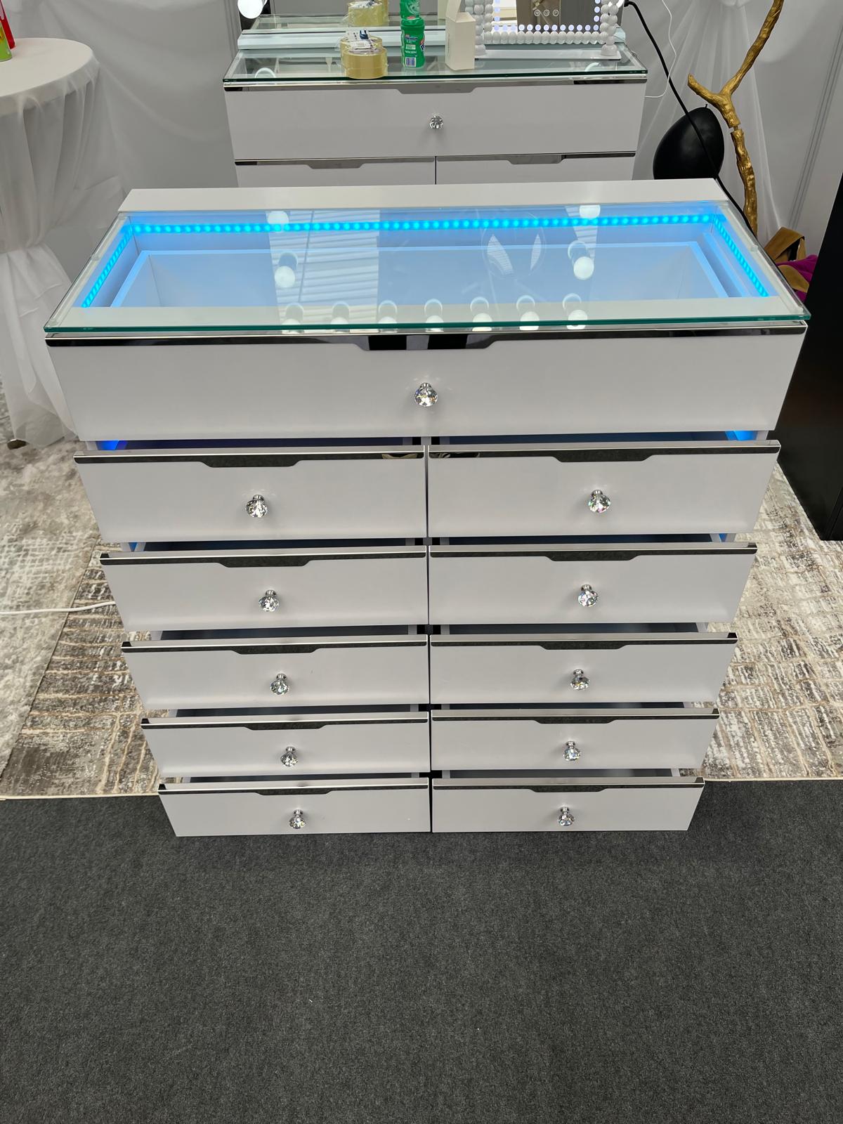 11 Drawer Dresser with Led Rainbow Lights