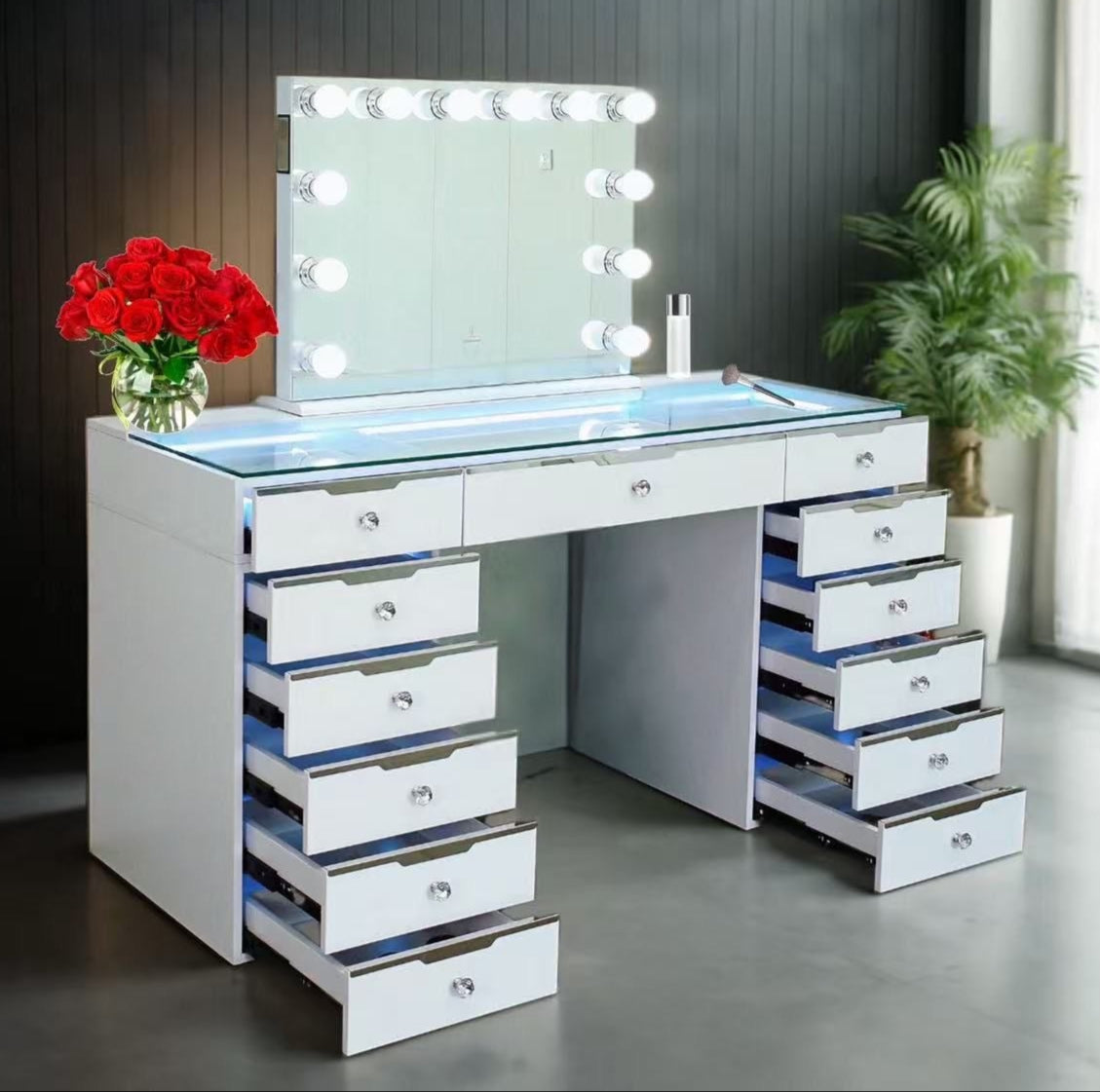 13 Drawer Glam Empire Vanity Table