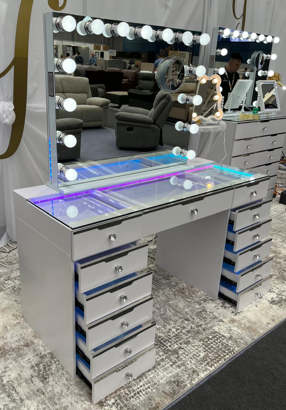 13 Drawer Glam Empire Vanity Table