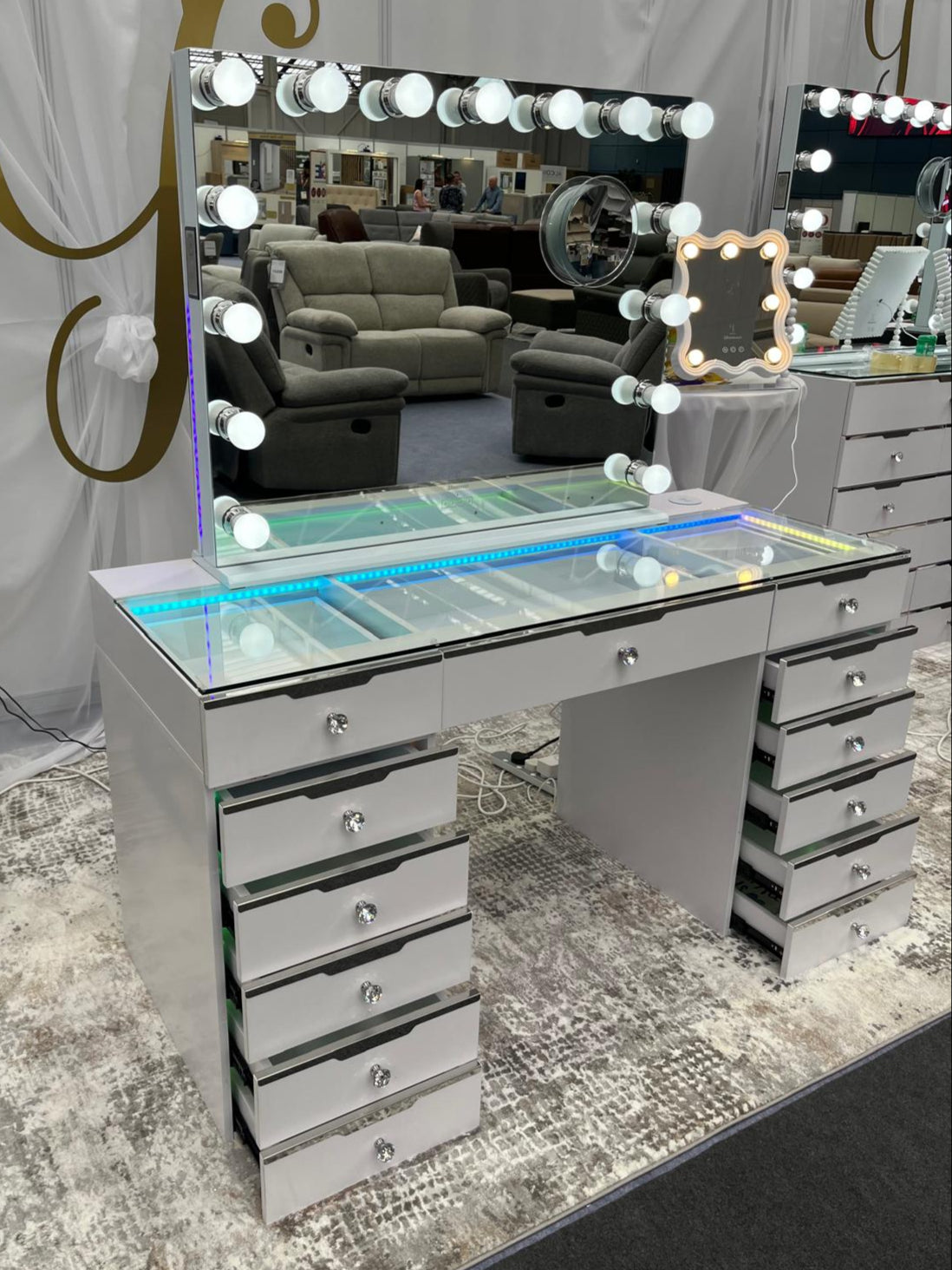 13 Drawer Glam Empire Vanity Table