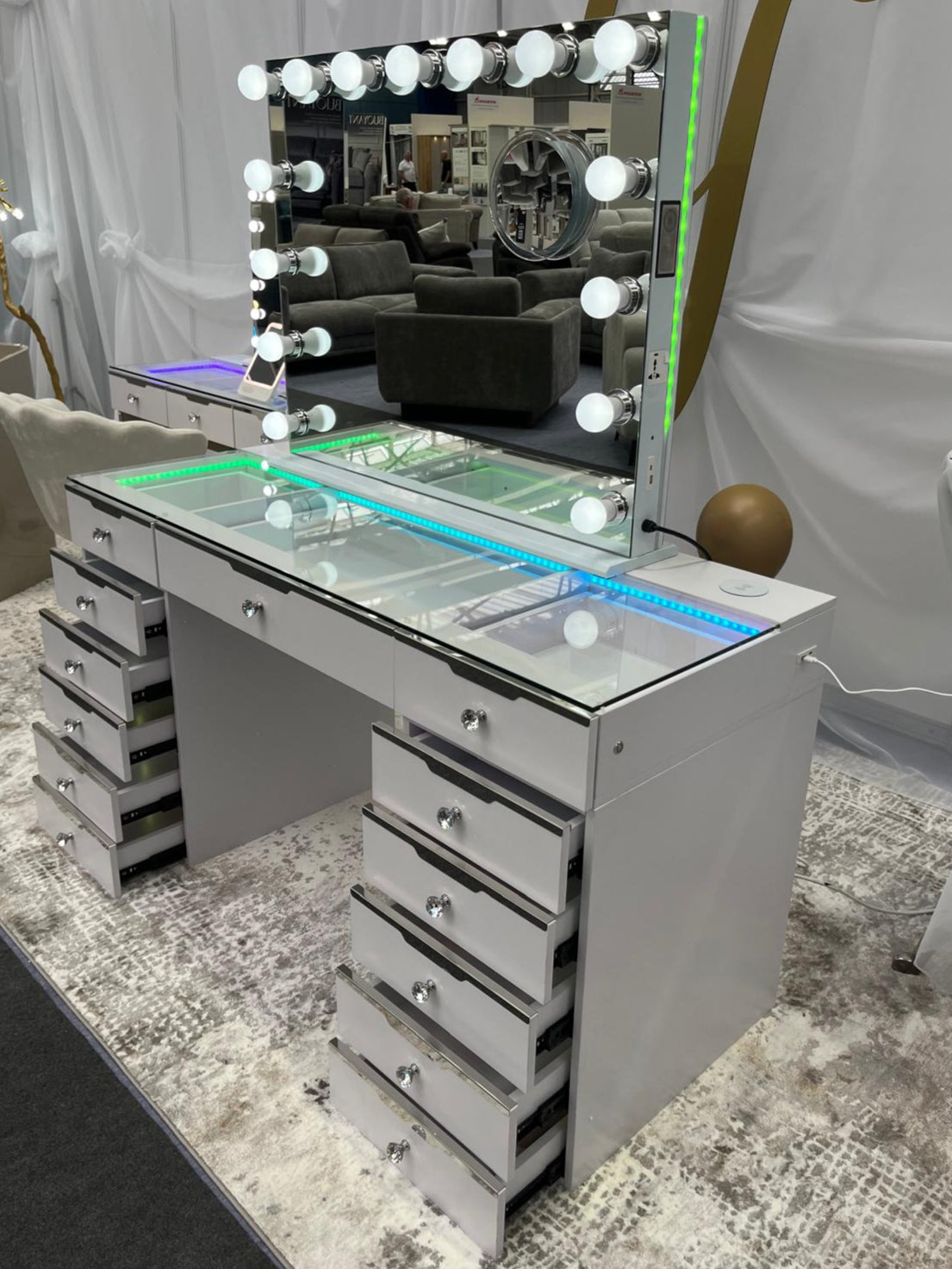 13 Drawer Glam Empire Vanity Table