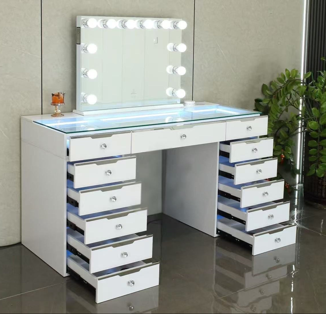 13 Drawer Glam Empire Vanity Table