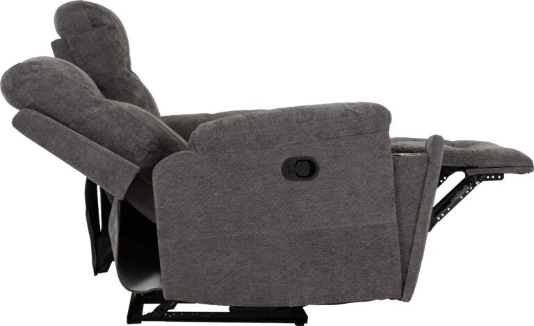 Gray recliner chair on a white background