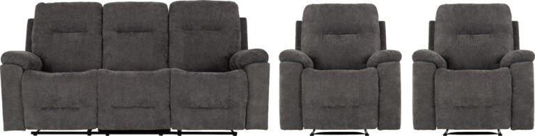 Guildford 3+1+1 Recliner Suite – Grey Fabric