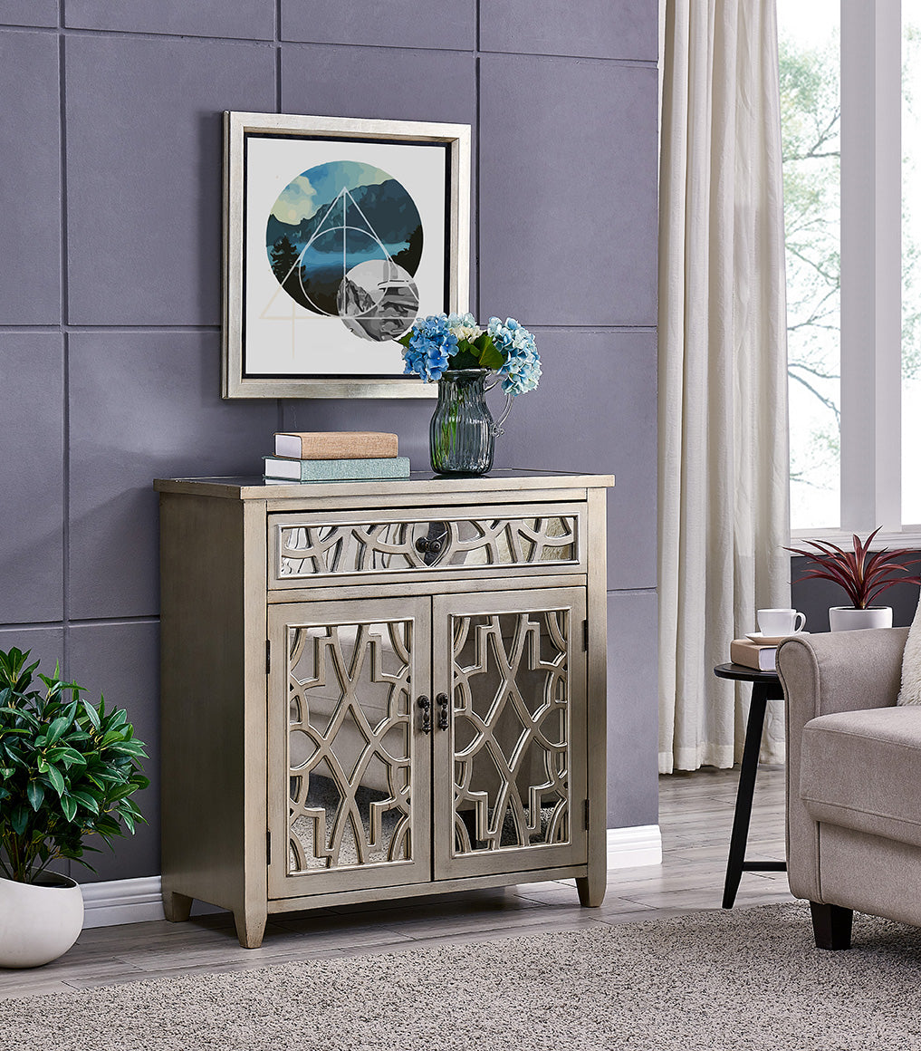 Gallo 2 Doors 1 Drawer Chest - Brass