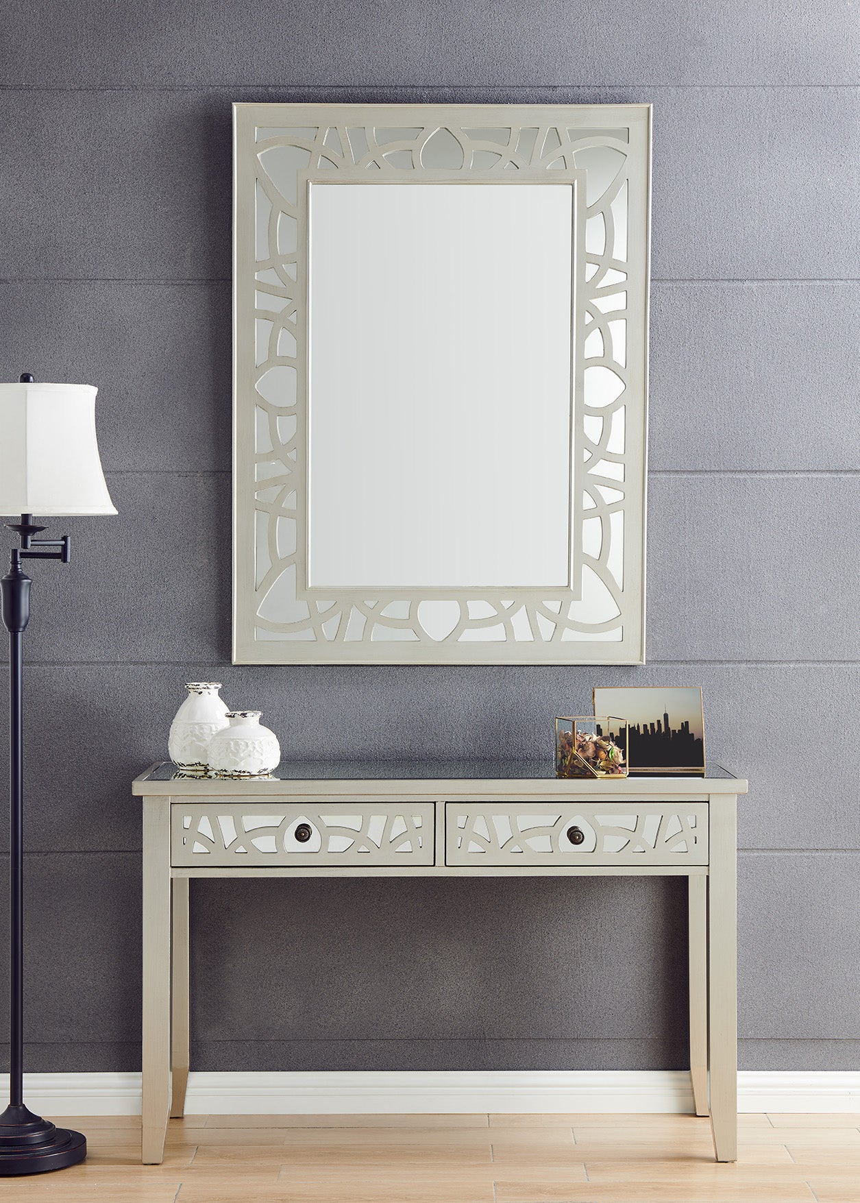 Gallo Console Table & Mirror - Brass 