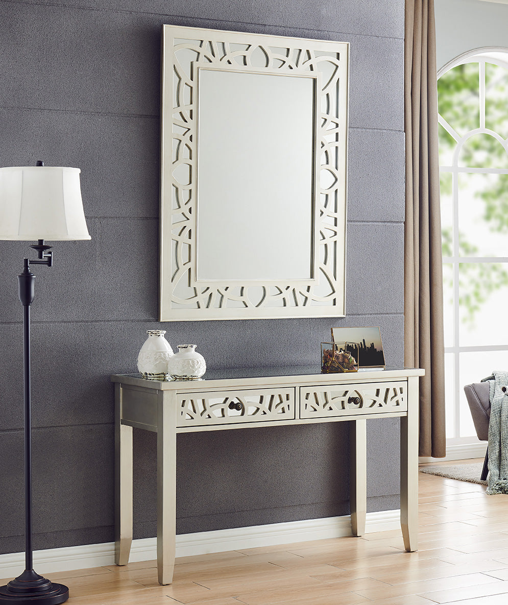 Gallo Console Table & Mirror - Brass 