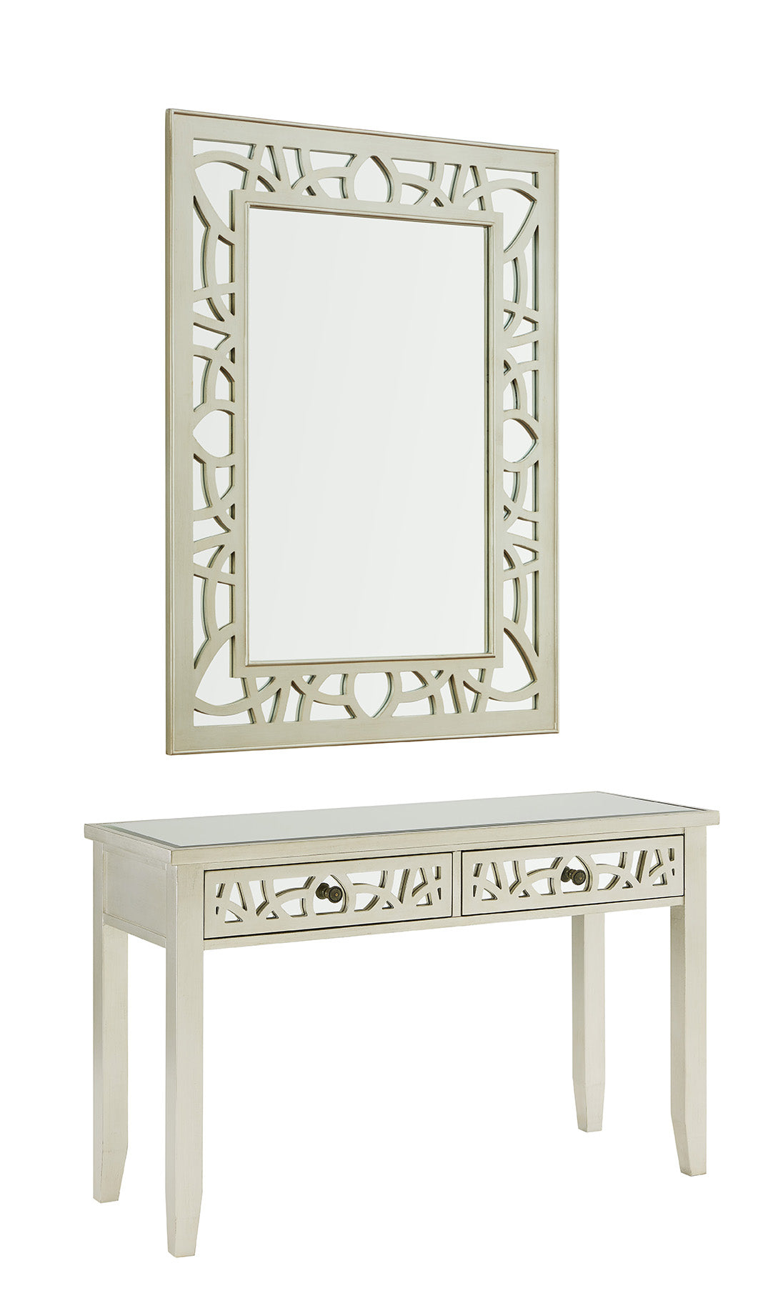 Gallo Console Table & Mirror - Brass 