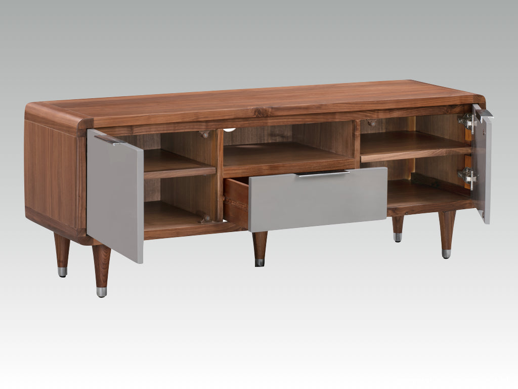 Girona Large TV Unit - Walnut /Grey