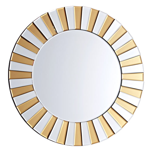 Gold and Silver Round Mirror 