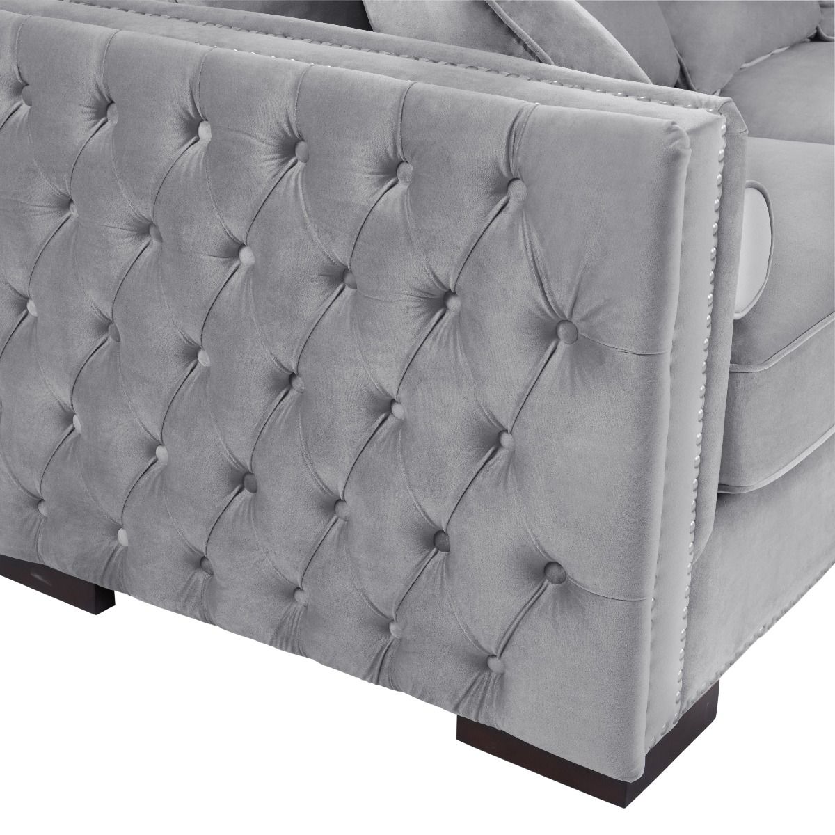 Grey Moscow Corner Suite - Right Side L Shaped Couch