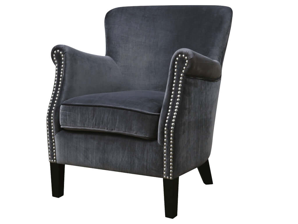 Harlow Armchair - Grey Velvet