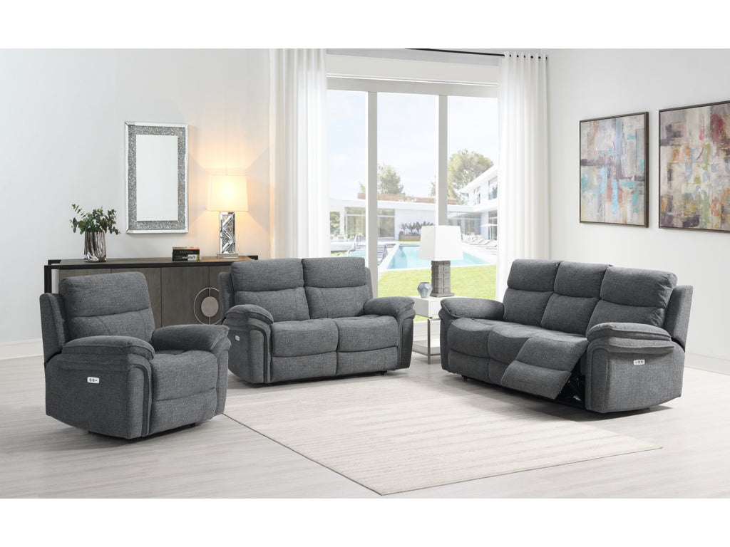 Harrow 3+1+1 Electric Recliner Sofa Suite - Dark Grey