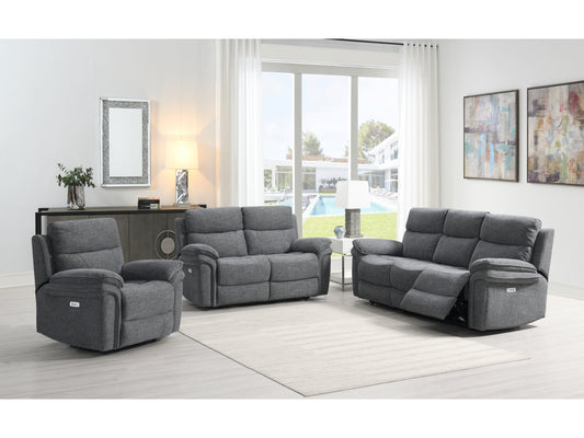 Harrow 3+1+1 Electric Recliner Sofa Suite - Dark Grey