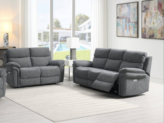 Harrow 3+2 Electric Recliner Sofa Suite - Dark Grey
