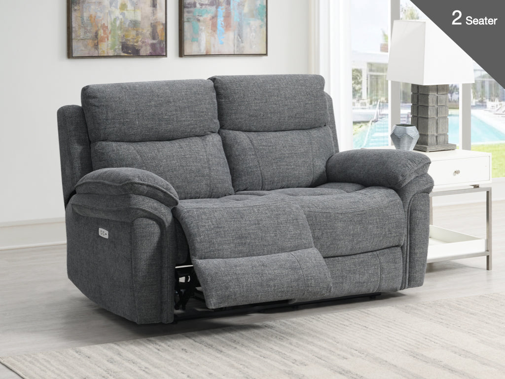 Harrow 2 Seater Electric Recliner Sofa  - Dark Grey