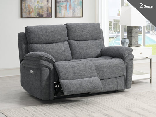 Harrow 2 Seater Electric Recliner Sofa  - Dark Grey