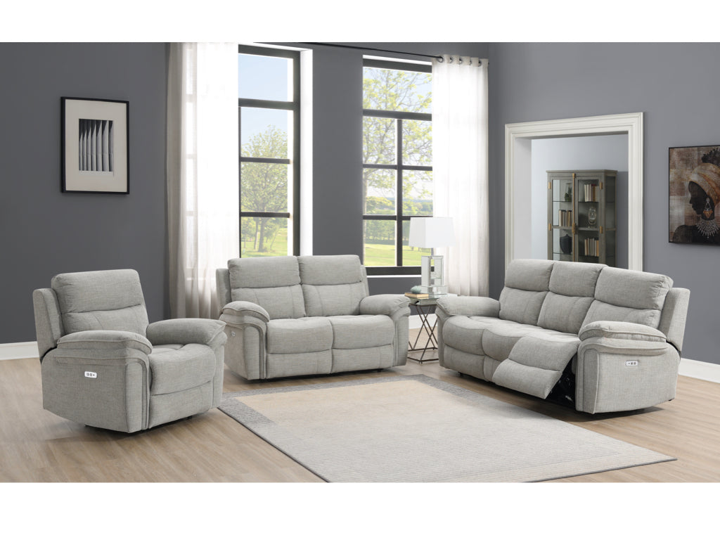 Harrow 3+1+1 Electric Recliner Sofa Suite - Light Grey