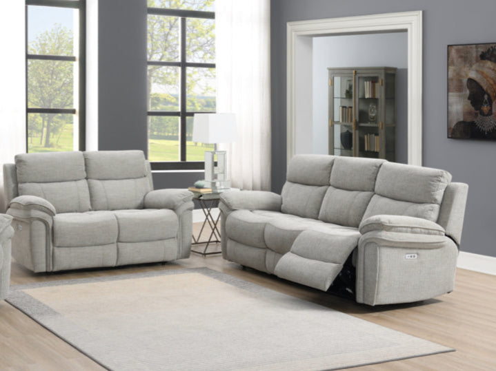Harrow 3+2 Electric Recliner Sofa Suite - Light Grey