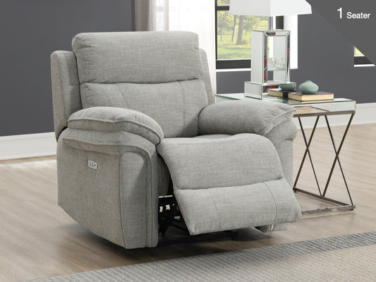 Harrow Electric Recliner Armchair  - Light Grey