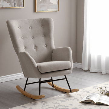 Hayden Rocking Chair – Beige Fabric
