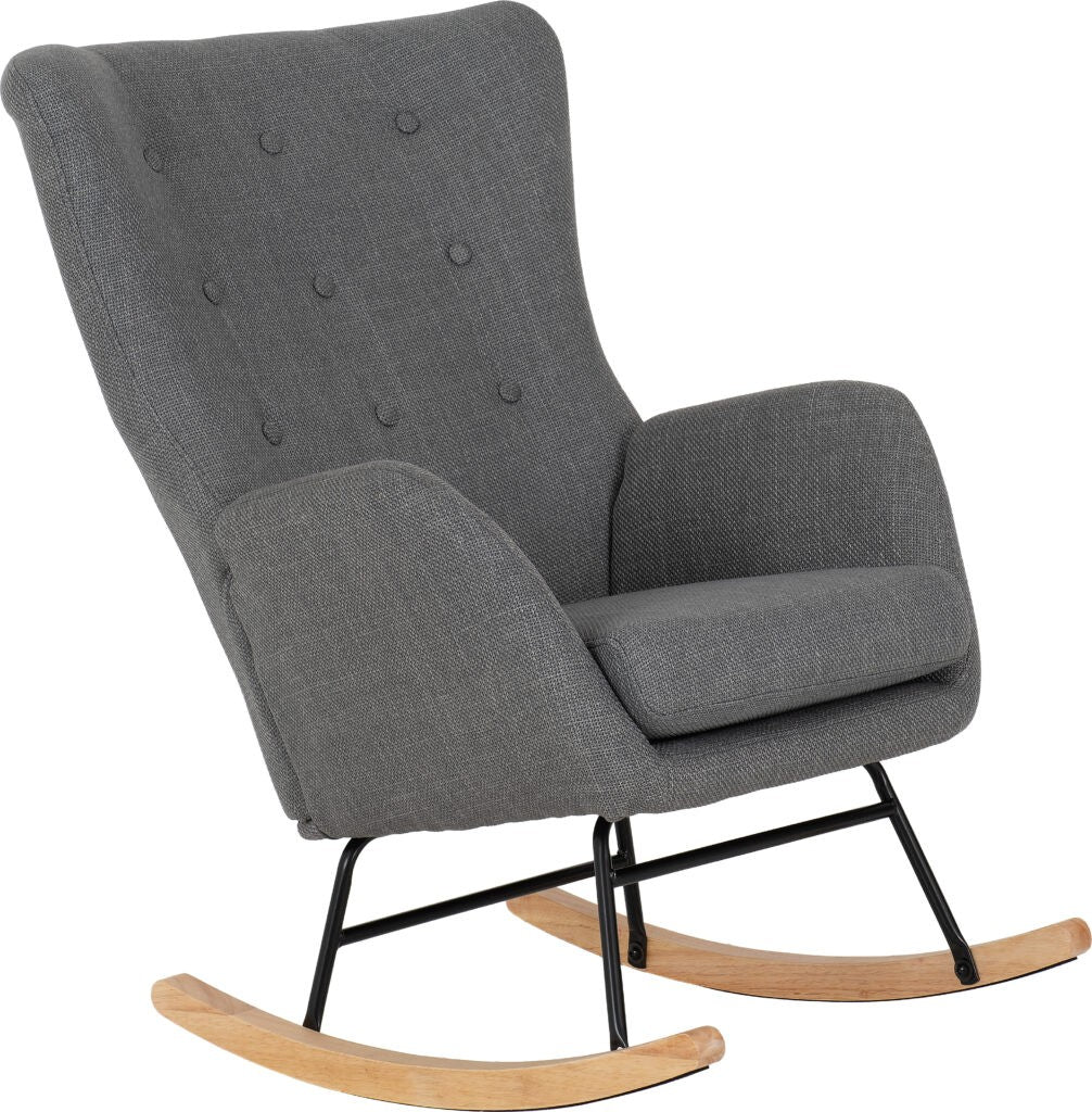 Hayden Rocking Chair – Dark Grey Fabric