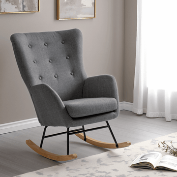 Hayden Rocking Chair – Dark Grey Fabric