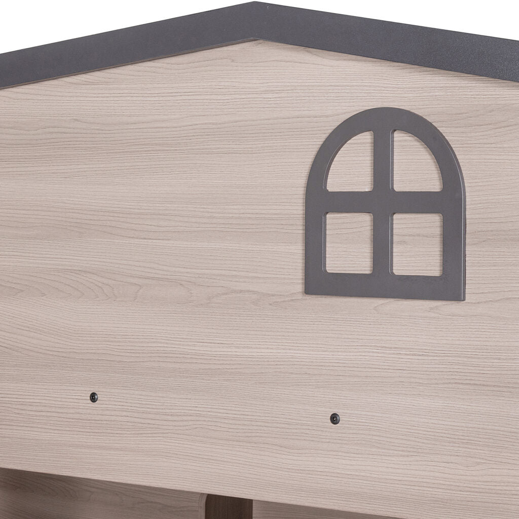 Hector bunk bed with a window cutout on a white background