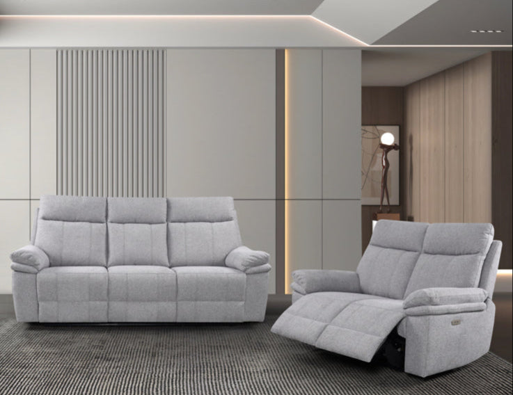 Horizon 3+2 Electric Reclining Suite – Light Grey