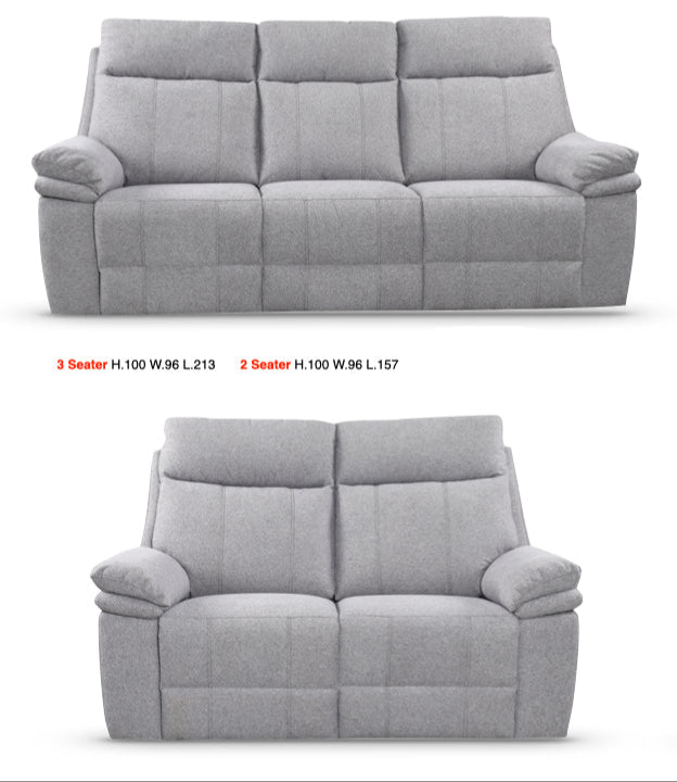 Horizon 3+2 Electric Reclining Suite – Light Grey