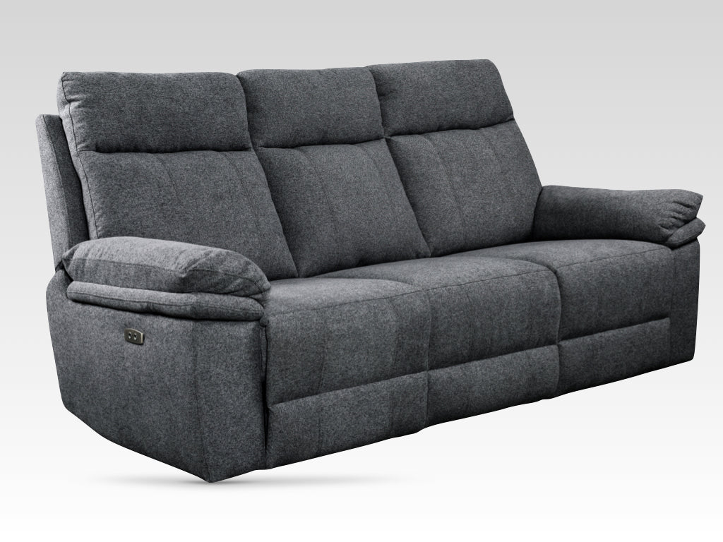 Horizon 3+1+1 Electric Reclining Fabric Suite – Dark Grey