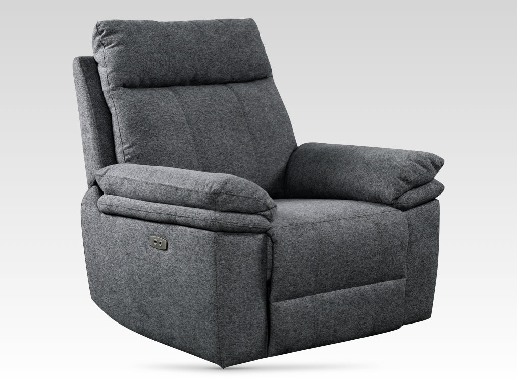 Horizon 3+1+1 Electric Reclining Fabric Suite – Dark Grey