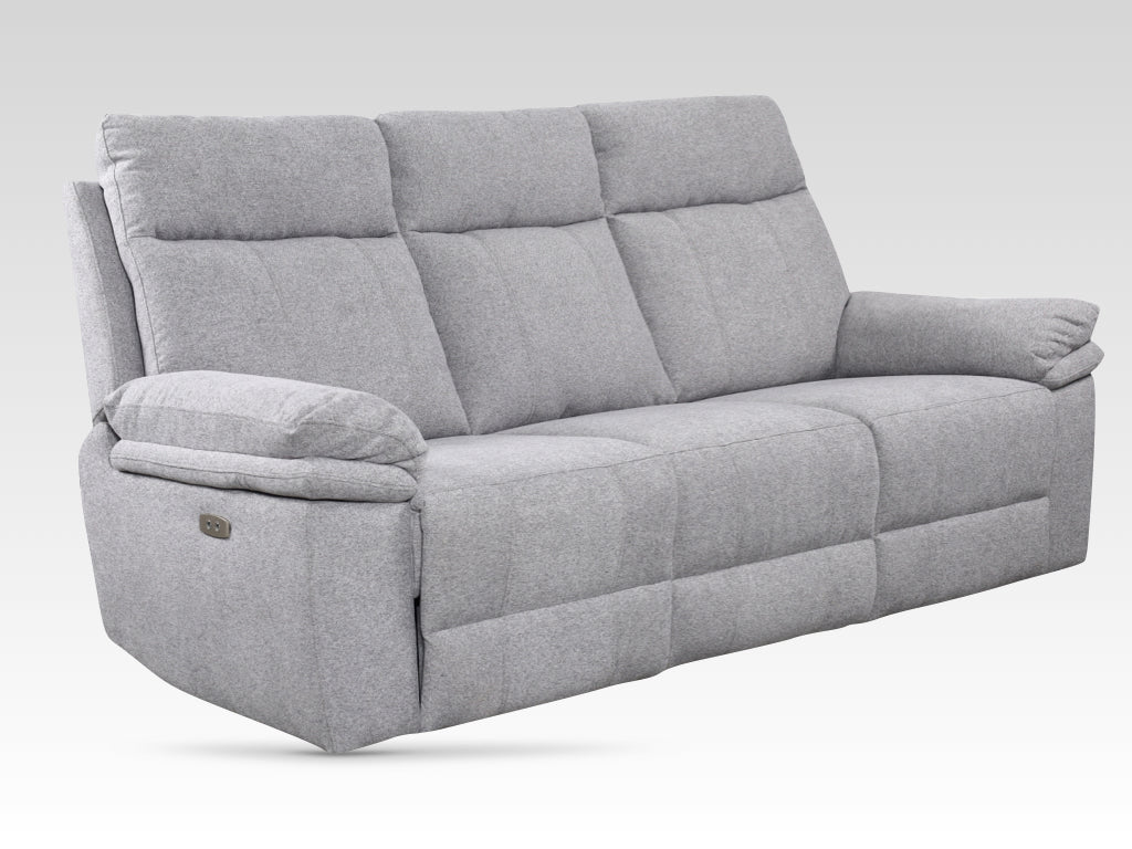 Horizon 3 Seater Electric Reclining Sofa – Light Grey