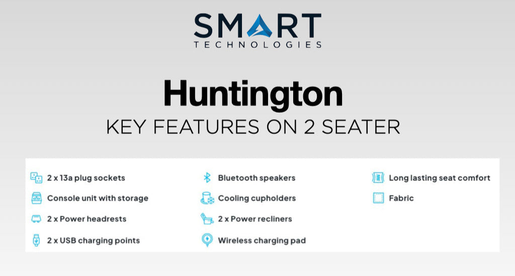 Huntington 3+2 Electric Sofa Suite - Silver Grey