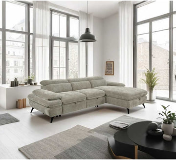 Hannah Cream Sofa Suite / Sofa Bed RHF