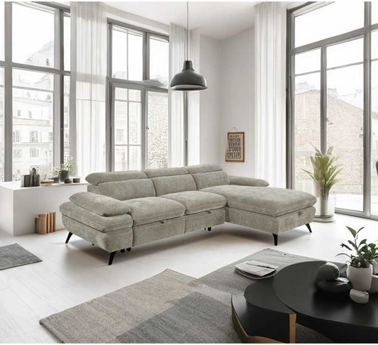Hannah Cream Sofa Suite / Sofa Bed RHF