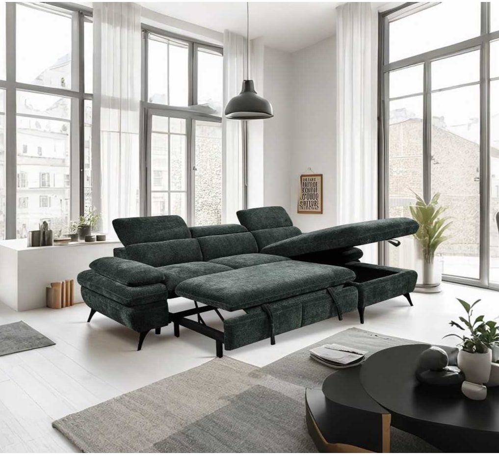 Hannah Green Sofa Suite / Sofa Bed 