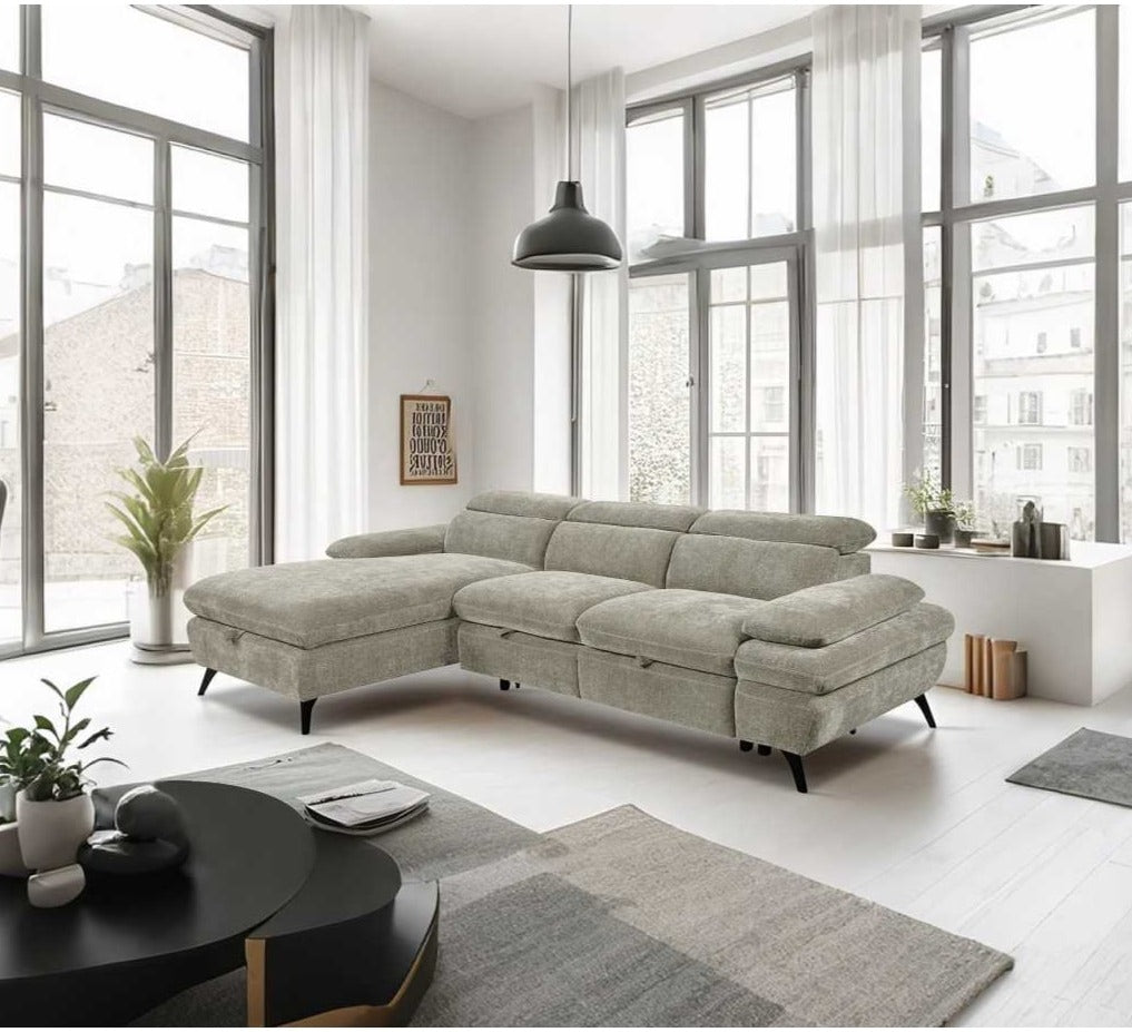 Hannah Cream Sofa Suite  Sofa Bed LHF