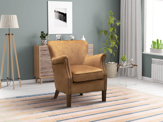 Harlow Vintage Armchair - Caramel